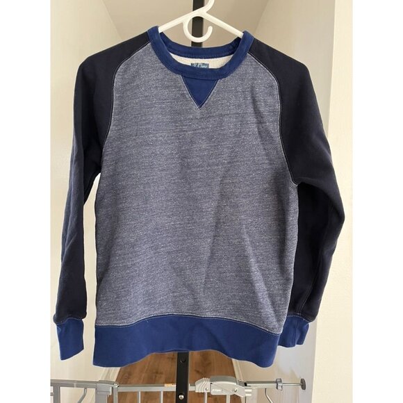 J. Crew Other - EUC J. Crew XS Vintage Fleece Raglan Sweatshirt 100% Cotton Blue & Navy Colorblo
